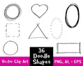 36 Doodle Clipart Shapes Clipart