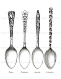 4 Spoons Vintage Image