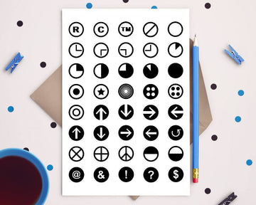 40 Symbols in Circles Clipart