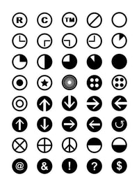 40 Symbols in Circles Clipart - The Digital Download Shop