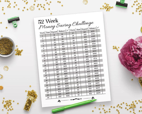 52-week-money-saving-challenge-printable-the-digital-download-shop for Free Printable 52 Week Money Challenge Printable 2021 52 Week Money Saving Challenge Printable | The Digital Download Shop for Free Printable 52 Week Money Challenge Printable 2021