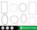 8 Doodle Frames Clipart