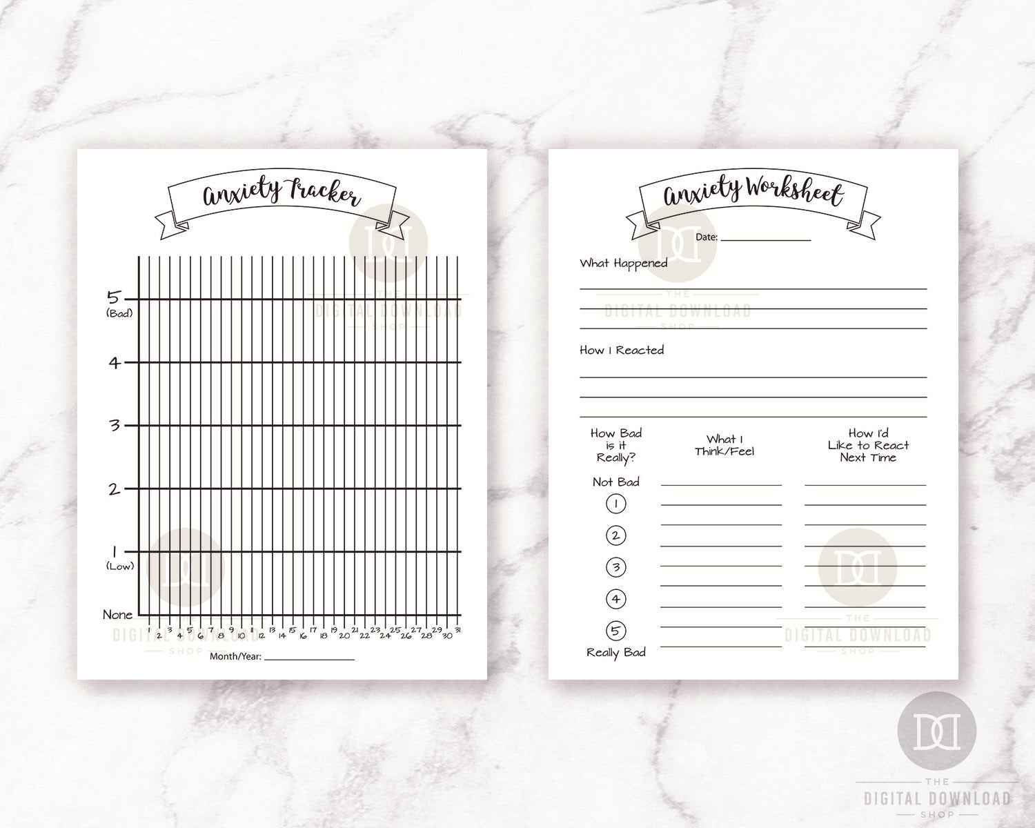 Bullet Journal Anxiety Printables Bundle