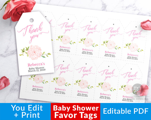 Girl Baby Shower Favor Tags Printable Editable | The Digital Download Shop girl-baby-shower-favor-tags-printable-editable-the-digital-download-shop