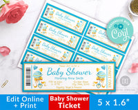 Boy Baby Shower Invite Ticket Template