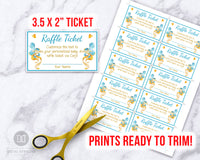 Blue Baby Shower Raffle Ticket Printable *EDIT ONLINE*