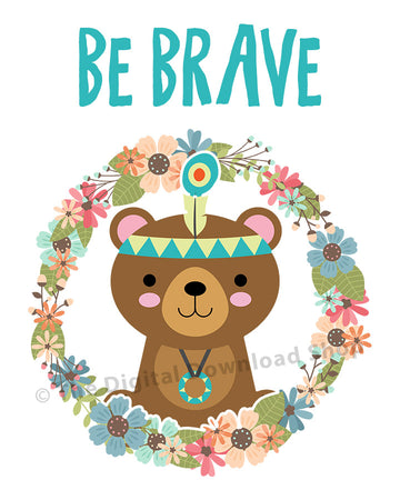 Be Brave Bear Nursery Printable