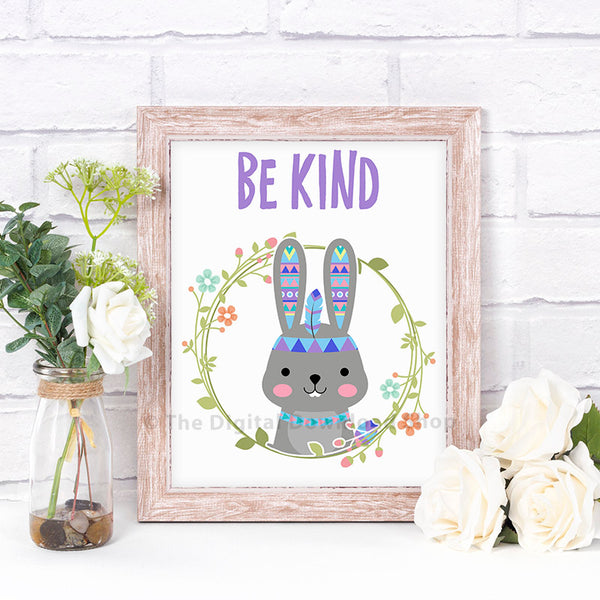 Be Kind Rabbit Nursery Printable | The Digital Download Shop