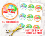 Happy Birthday Labels Editable Printable- The Digital Download Shop