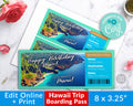 Hawaii Boarding Pass Template Printable Editable *EDIT ONLINE*