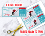 Ski Trip Ticket Template Editable Printable
