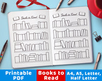 A handy "books to read" reading tracker. Use this bujo printable for a fun, visual way to remember what books you want to read! 