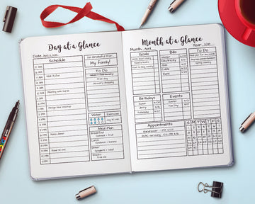 Bullet Journal Month + Day at a Glance Printable