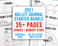 2021 Bullet Journal Starter Kit Printable Bundle