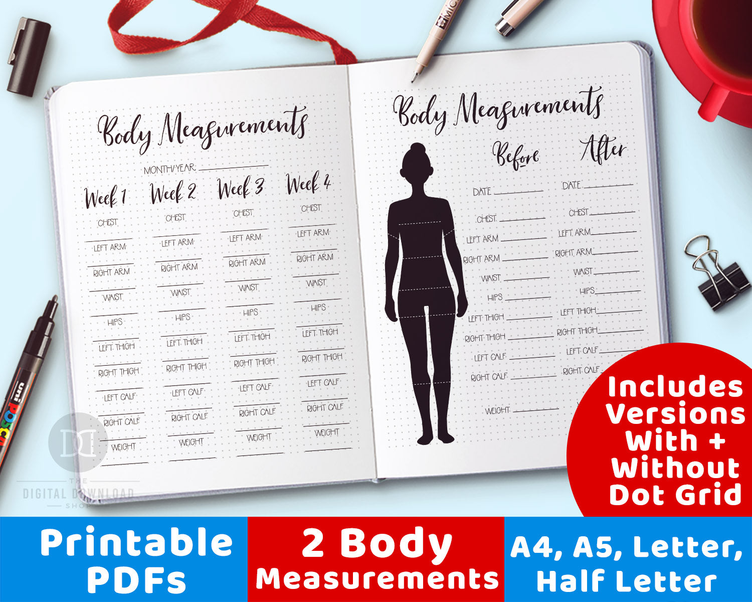 2 Body Measurement Tracker Printables | The Digital Download Shop 2-body-measurement-tracker-printables-the-digital-download-shop