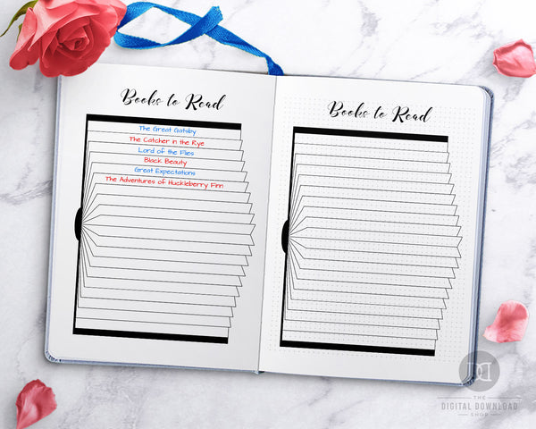 Books to read tracker printable for bullet journals and other planners. Use this reading list planner printable to keep track of all the books you want to read! 