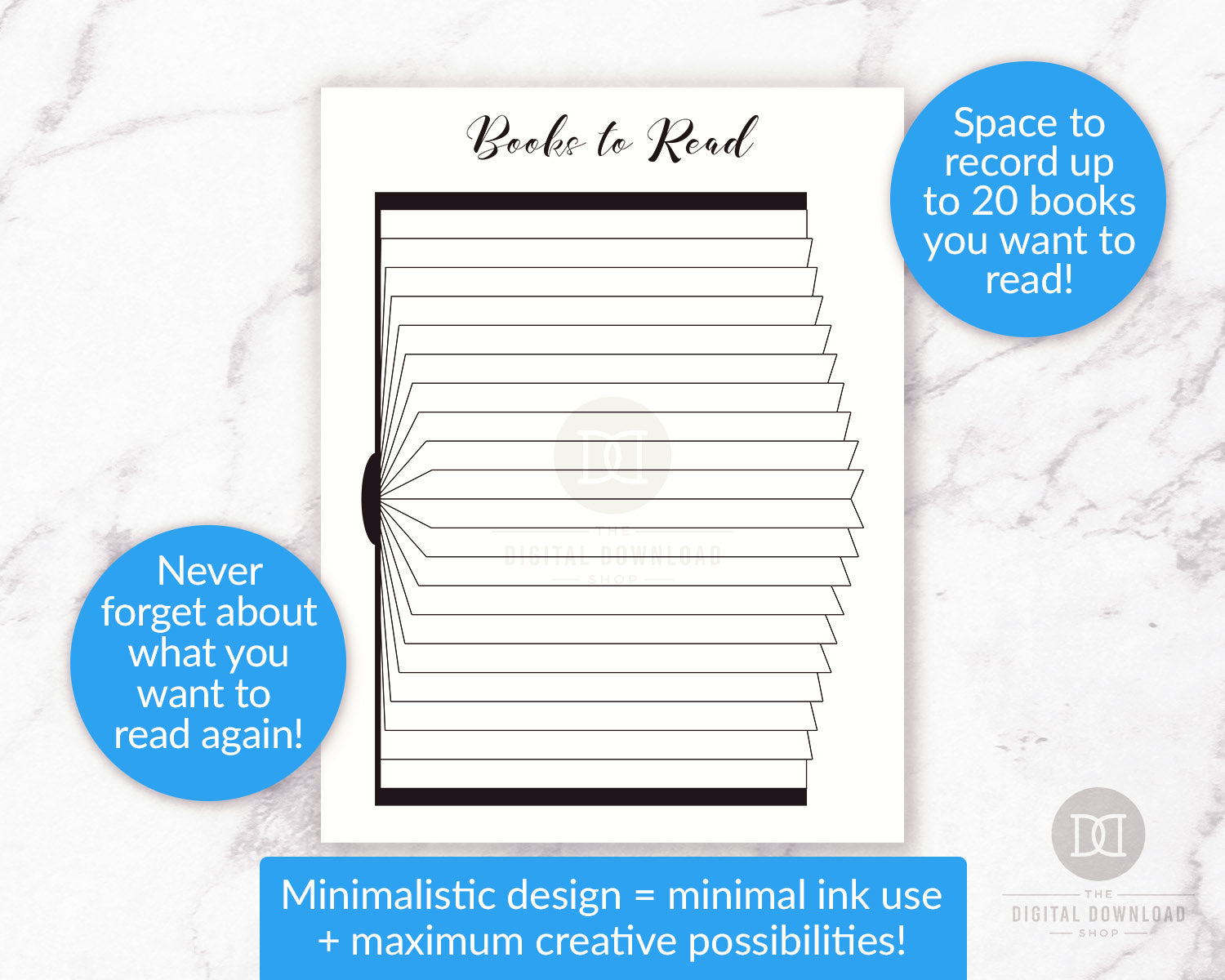 Books to read, Bullet Journal, Journal pages, Bujo template, Bujo  printable, Instant download
