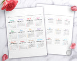 2021 + 2020 Bullet Journal Mini Calendars Printable