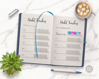 Mini Habit Trackers Bullet Journal Printable- 1 page of mini 31 day habit tracker printables for bullet journals and other planners. Use this multi habit tracker page printable to help you stick to new good habits (or stop old bad ones)! | bujo pages, #bulletJournal #habitTracker #DigitalDownloadShop