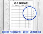 Online Shopping Tracker Printable