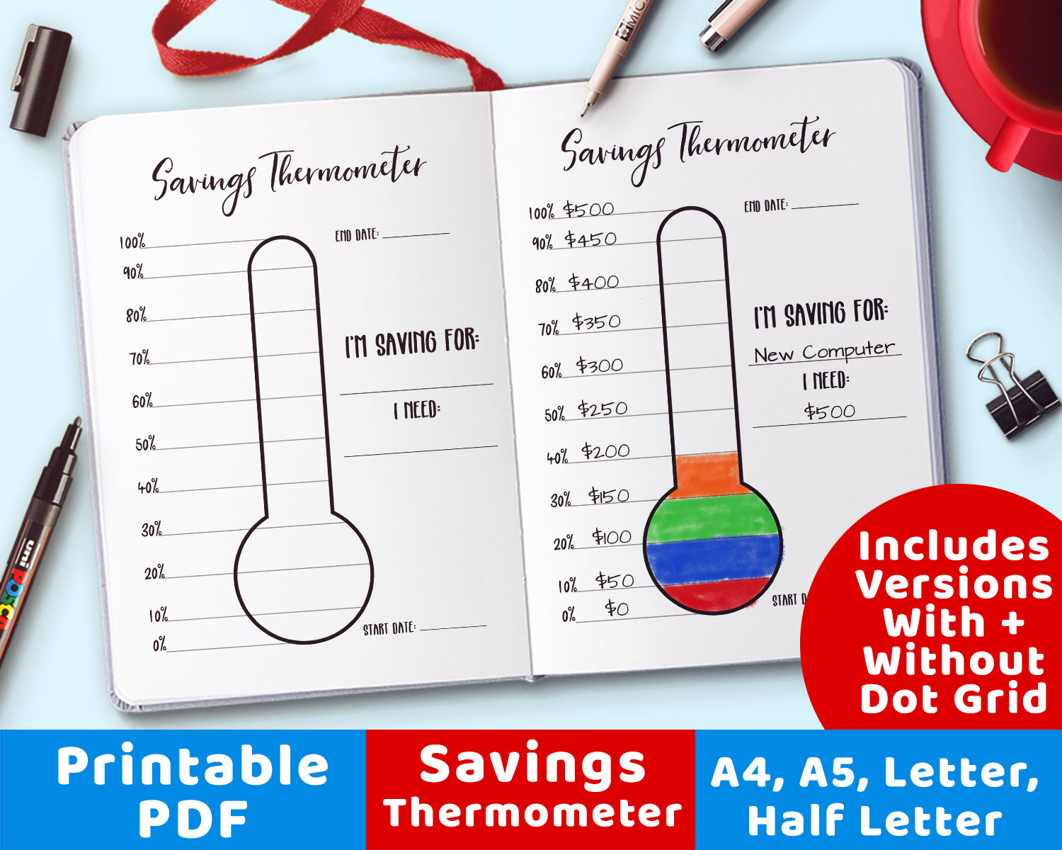 Savings Thermometer Printable | The Digital Download Shop savings-thermometer-printable-the-digital-download-shop