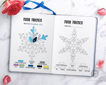 3 Bullet Journal Snowflake Mood Trackers