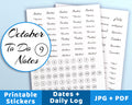 Bullet Journal Date + Daily Log Stickers