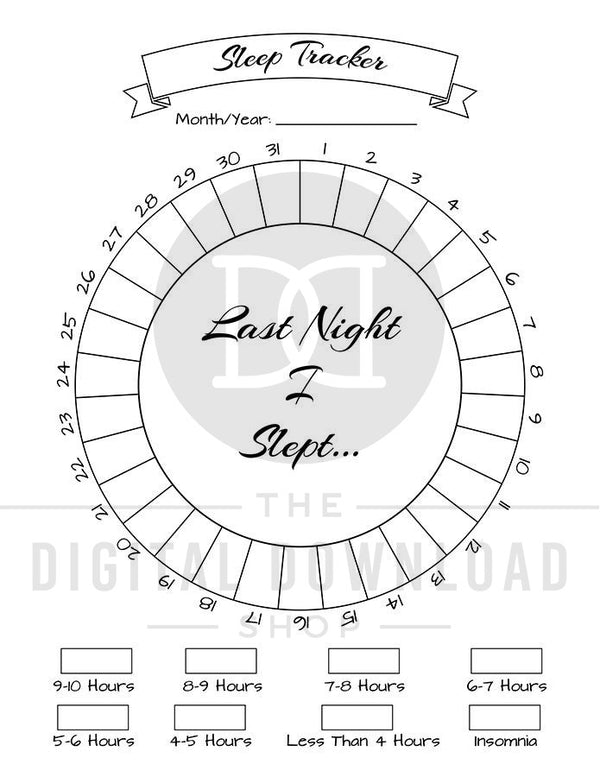 2 Bullet Journal Sleep Trackers Printables- The Digital Download Shop