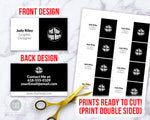 Editable Business Card Template- Black + White