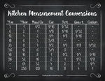 Chalkboard Kitchen Conversions Chart Printable
