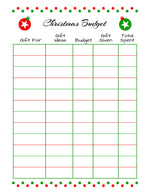 Christmas Budget Printable
