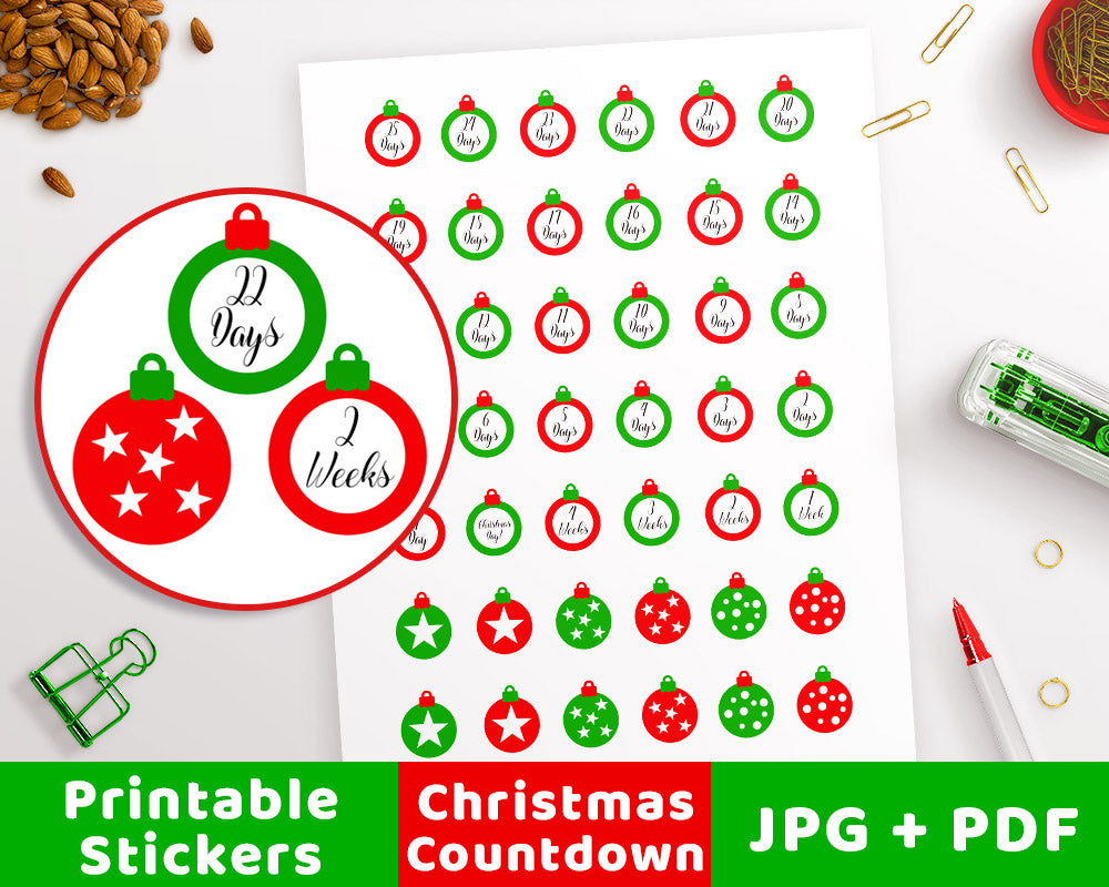 Christmas Countdown Printable Planner Stickers- Ornaments | The Digital Download Shop christmas-countdown-printable-planner-stickers-ornaments-the-digital-download-shop