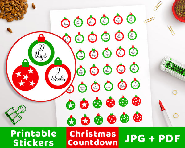 Christmas Countdown Printable Planner Stickers- Ornaments | The Digital Download Shop christmas-countdown-printable-planner-stickers-ornaments-the-digital-download-shop