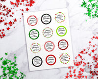 Christmas Labels Editable- Round