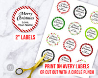 Christmas Labels Editable- Round