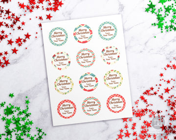 Christmas Gift Stickers Editable Printable- Vintage *EDIT ONLINE*