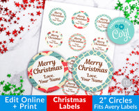 Christmas Gift Stickers Editable Printable- Vintage