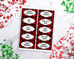 Buffalo Plaid Labels Editable Printable- Narrow