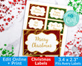 Gold Marble Christmas Labels Editable Printable *EDIT ONLINE*
