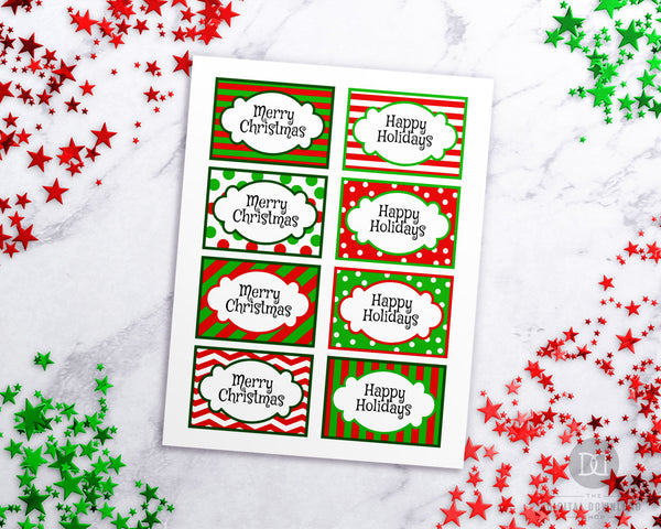 Christmas Labels Printable Editable- Big Rectangles