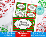 Christmas Labels Printable Editable- Big Rectangles