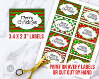 Christmas Labels Printable Editable- Big Rectangles