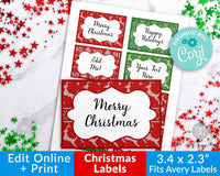 Ugly Sweater Christmas Labels Editable Printable