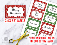 Ugly Sweater Christmas Labels Editable Printable