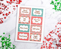 Vintage Christmas Labels Editable Printable