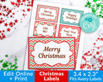 Vintage Christmas Labels Editable Printable