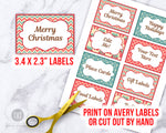 Vintage Christmas Labels Editable Printable