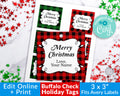 Buffalo Check Editable Christmas Tags- Square *EDIT ONLINE*
