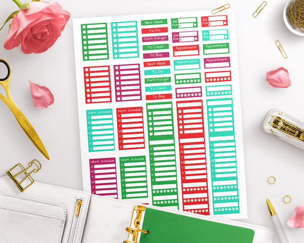 Christmas Sidebar Printable Planner Stickers