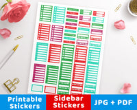Christmas Sidebar Printable Planner Stickers